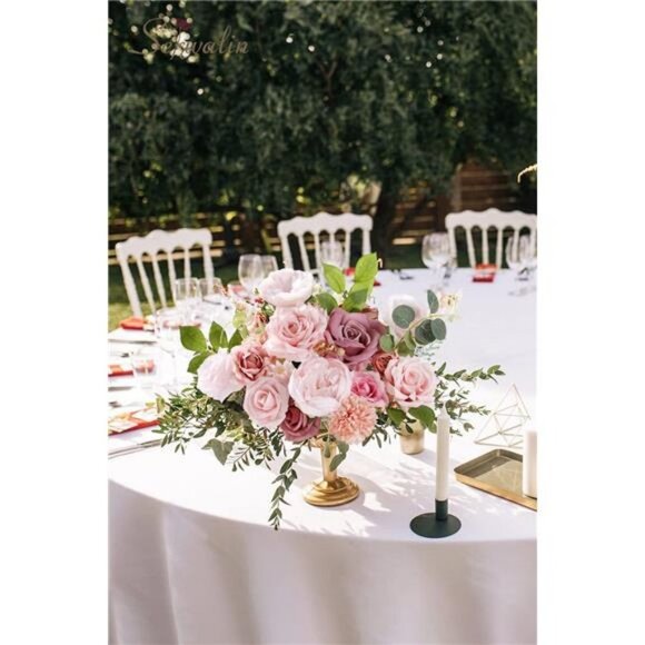 Artificial Flowers Combo Box Set Flowers Faux with Stems Blush & Dusty Pink - Picture 4 of 6